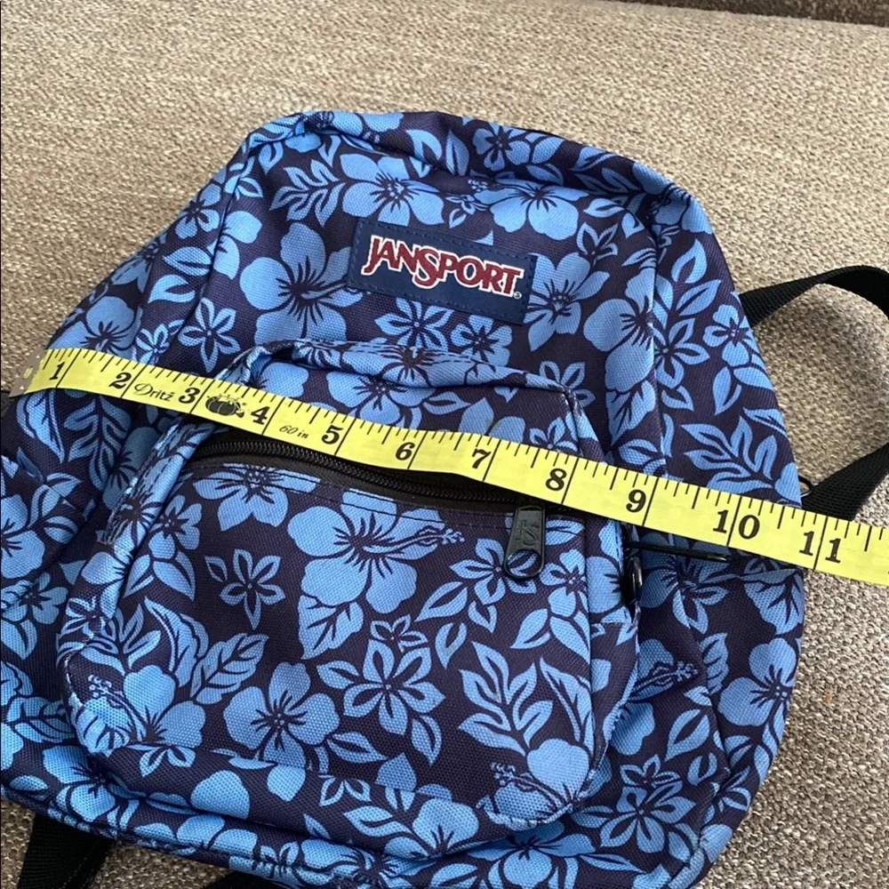 JanSport Navy & Light Blue Floral Mini Backpack